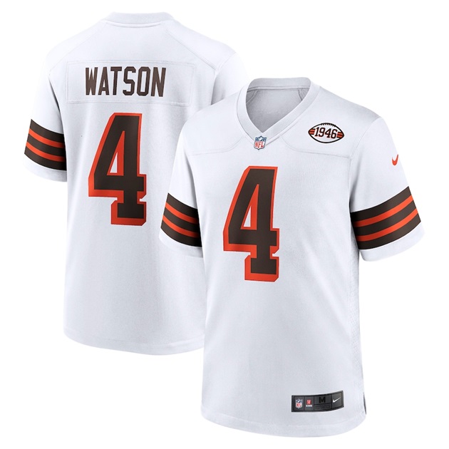 mens nike deshaun watson white cleveland browns alternate game jersey